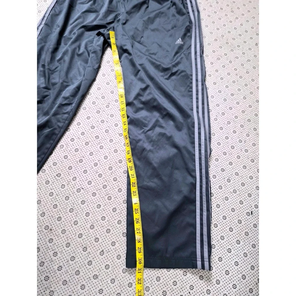 Adidas  Mens XL Track‎ Pants Black Grey  Stripe Athletic Training Pants